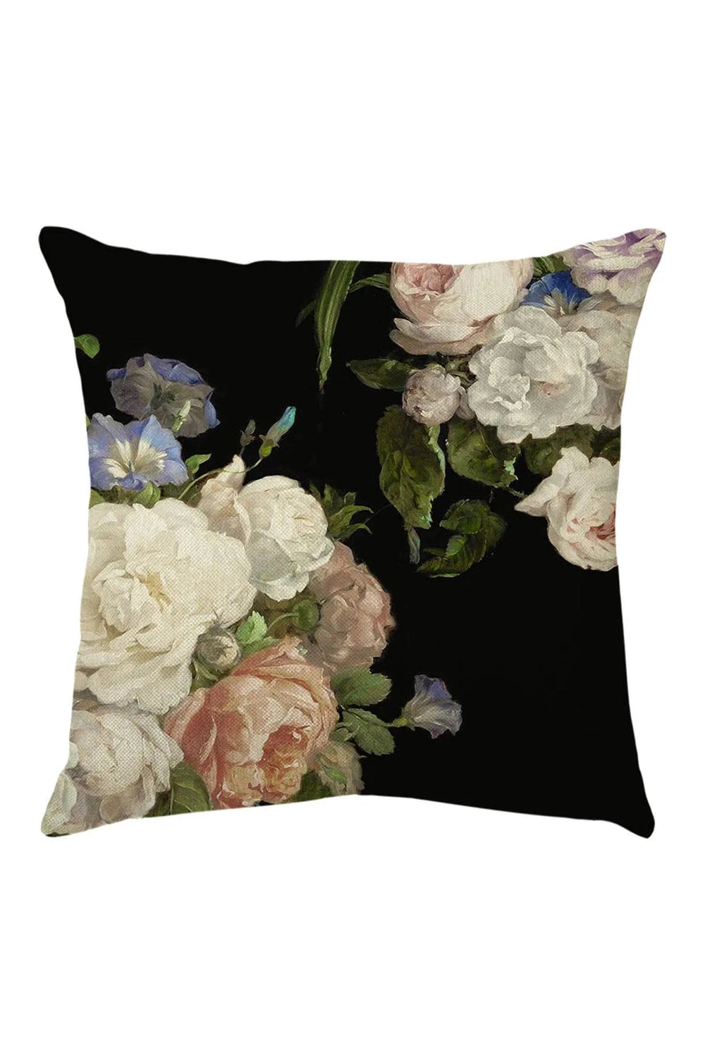 Rose Linen Square Pillow Case