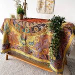 Boho Sun & Floral Tapestry Blanket