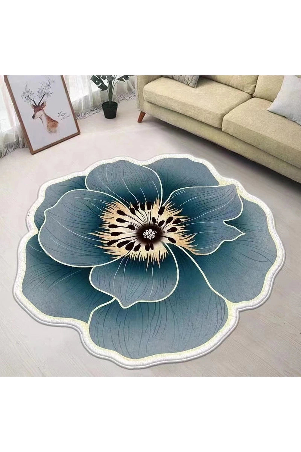 Chinese Flower Decor Rug