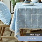 Sky Blue Light Academia Tablecloth