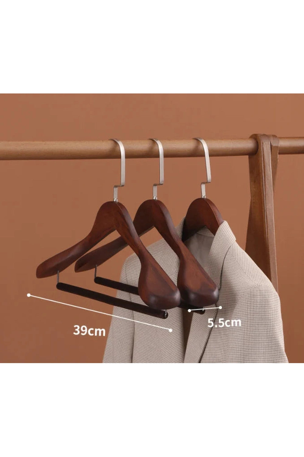 Velvet coat hanger wood flocking wide shoulder suit clothes rack home Wardrobe closet organizer luxury clothes wooden hanger