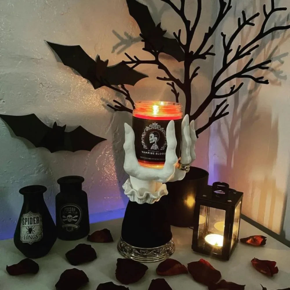 Elegant Skeleton Hand Candle Holders