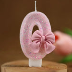 Coquette Bow Princess Number Candles