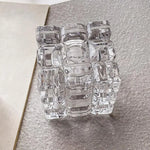 90s Crystal Cube Elegant Candle Holder