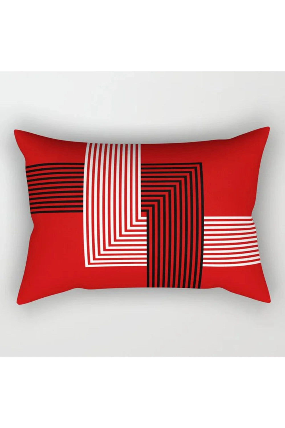 Red Geometric Pillow Case