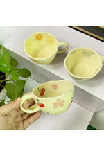 Irregular Flower Ceramic Mug