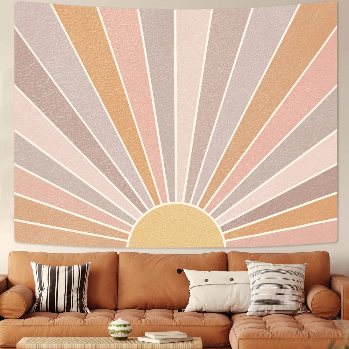 Retro Sunburst Pastel Tapestry