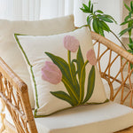 Spring Blossom Embroidered Pillowcase