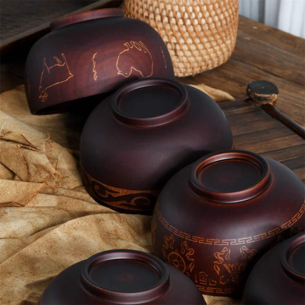 Ancient Artisan Carved Bowls