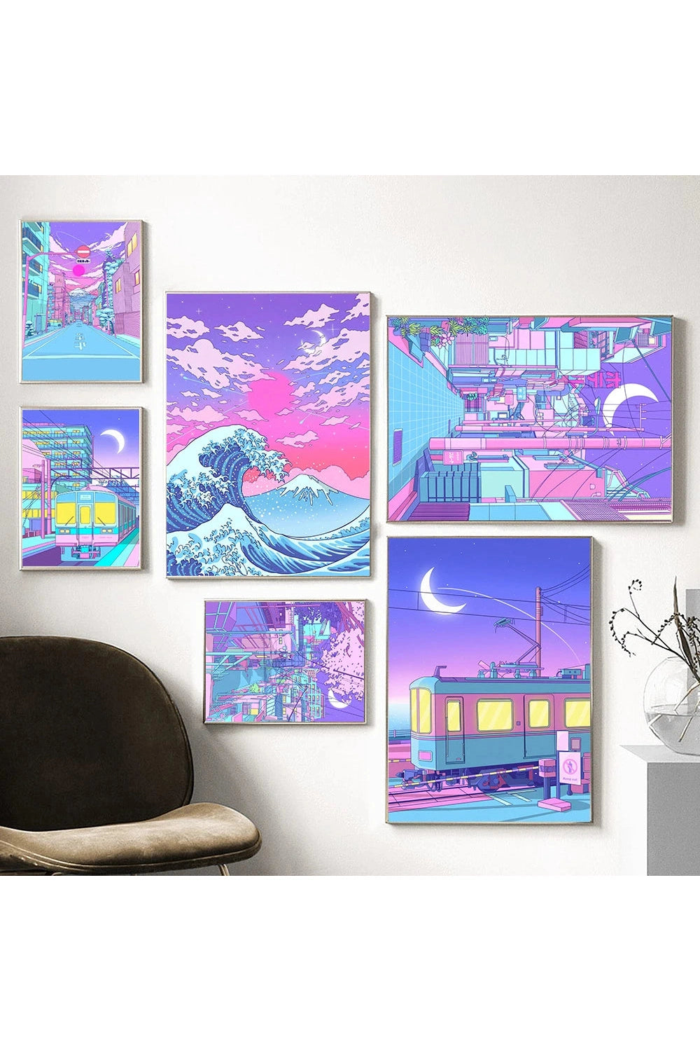 Japan City Night Canvas Poster