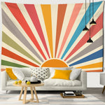 Bold Retro Sunrise Tapestry