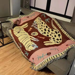 Boho Jungle Cats Tapestry Blanket