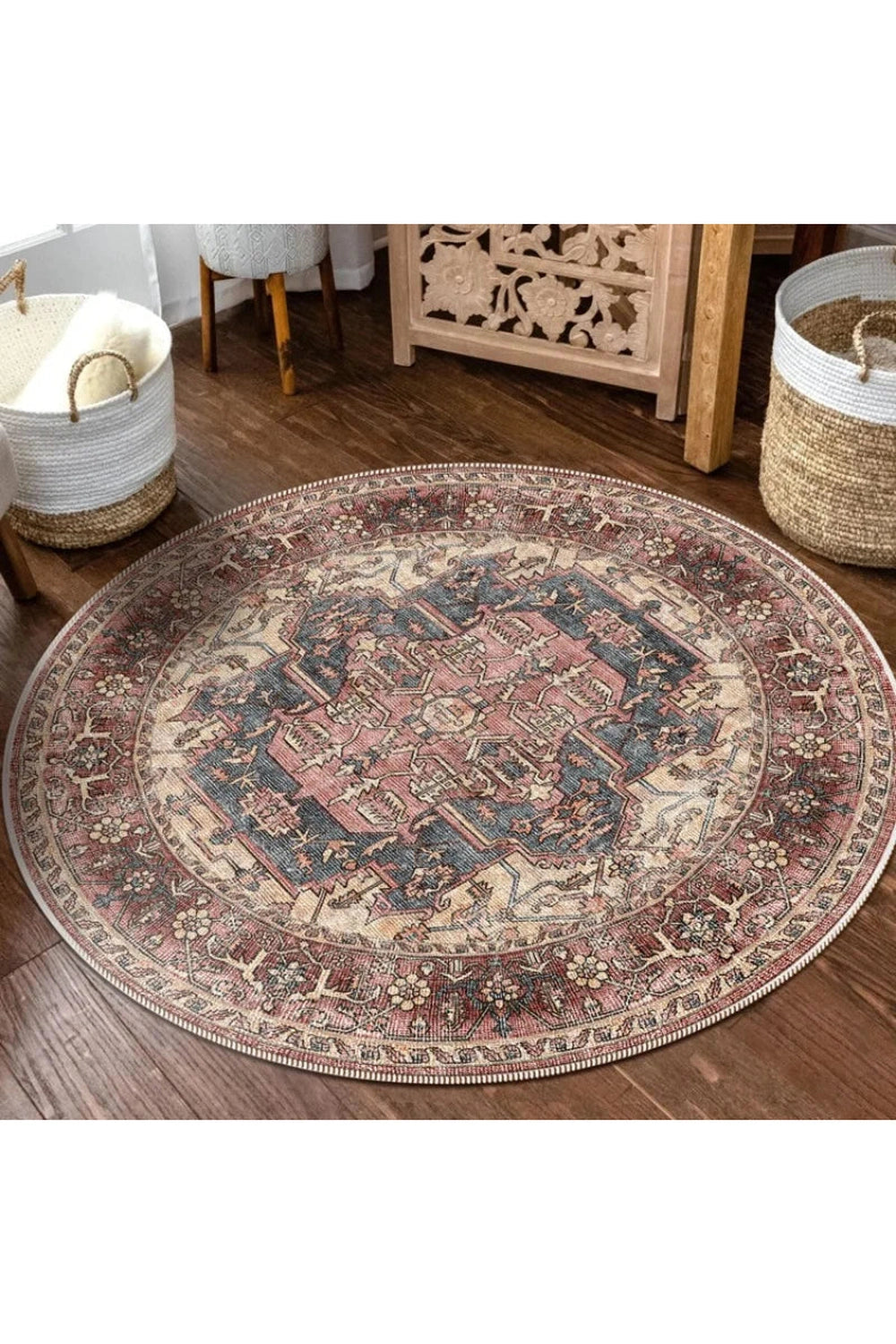 Vintage Round Plush Rug