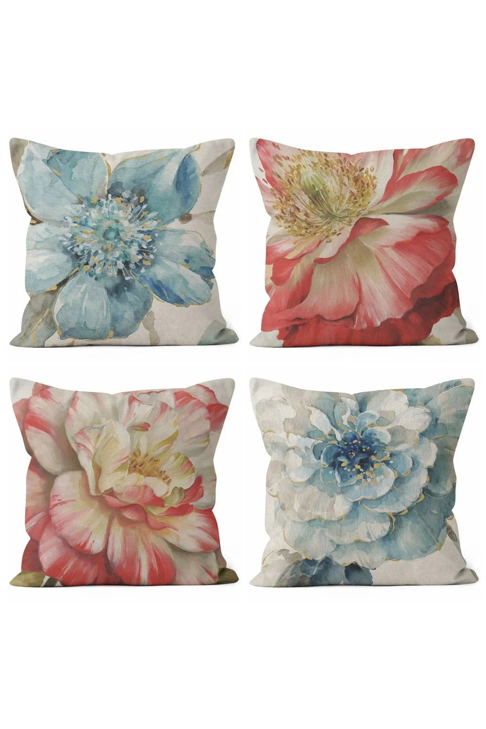 Pink Flower Decor Pillow Case