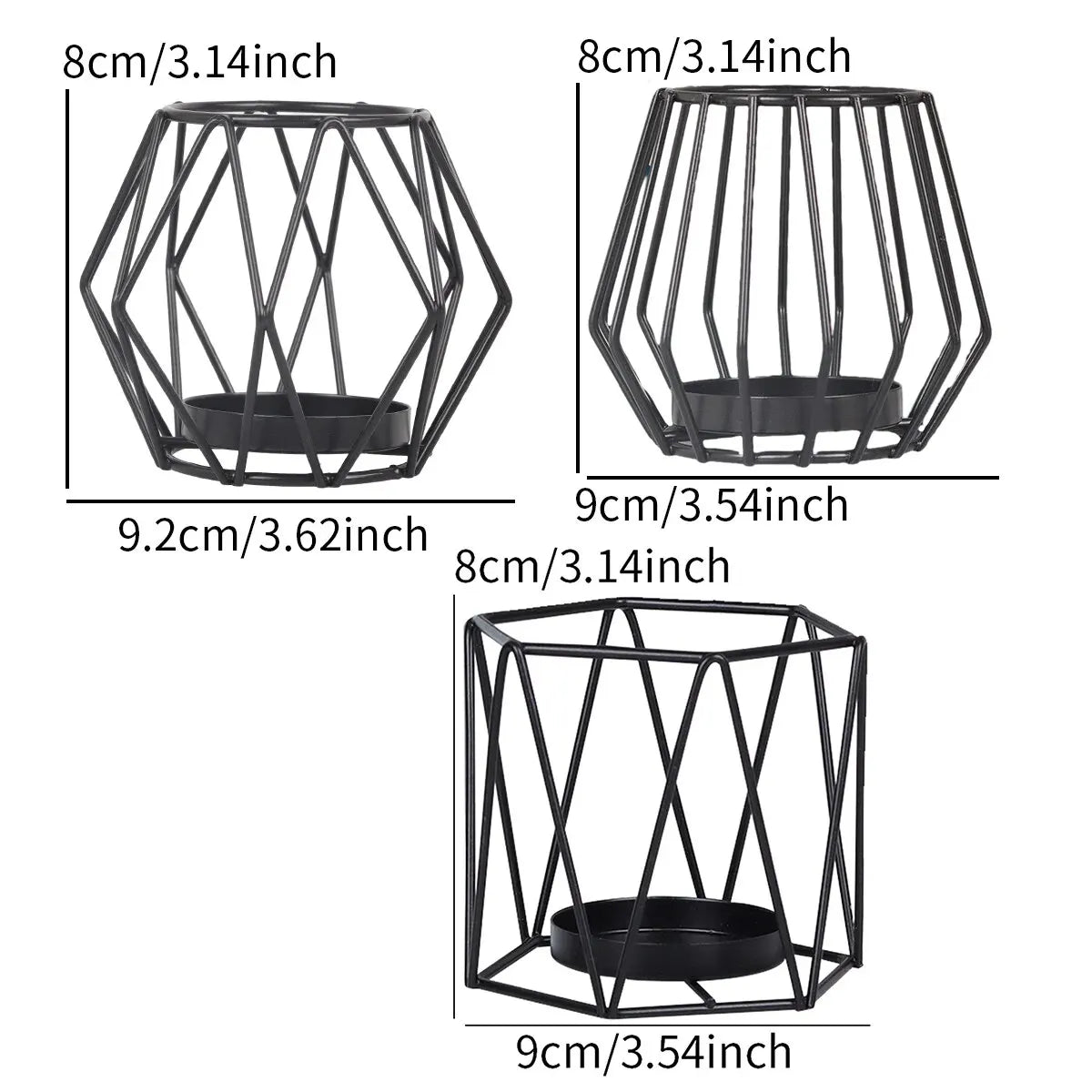 Noir Prism Wire Candle Holders