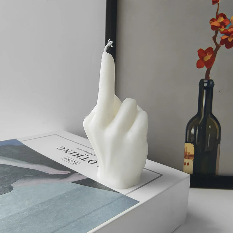 Rebel Flame Hand Gesture Candle