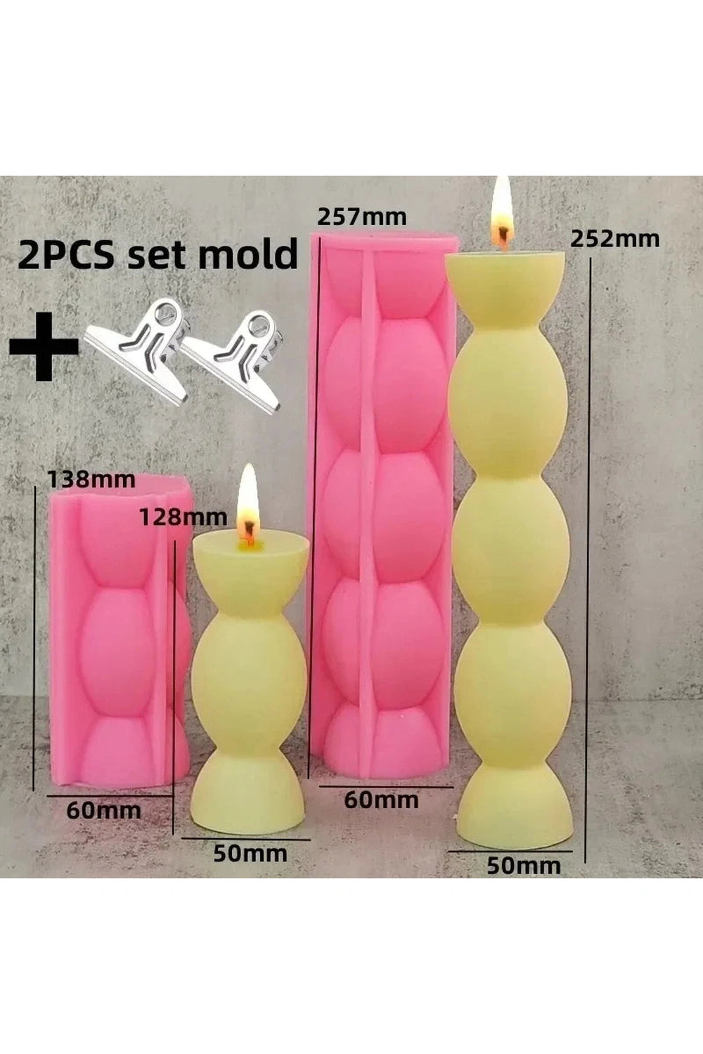 Bubble Groove Candle Mold Set