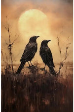 Gothic Crow Canvas Posters Set