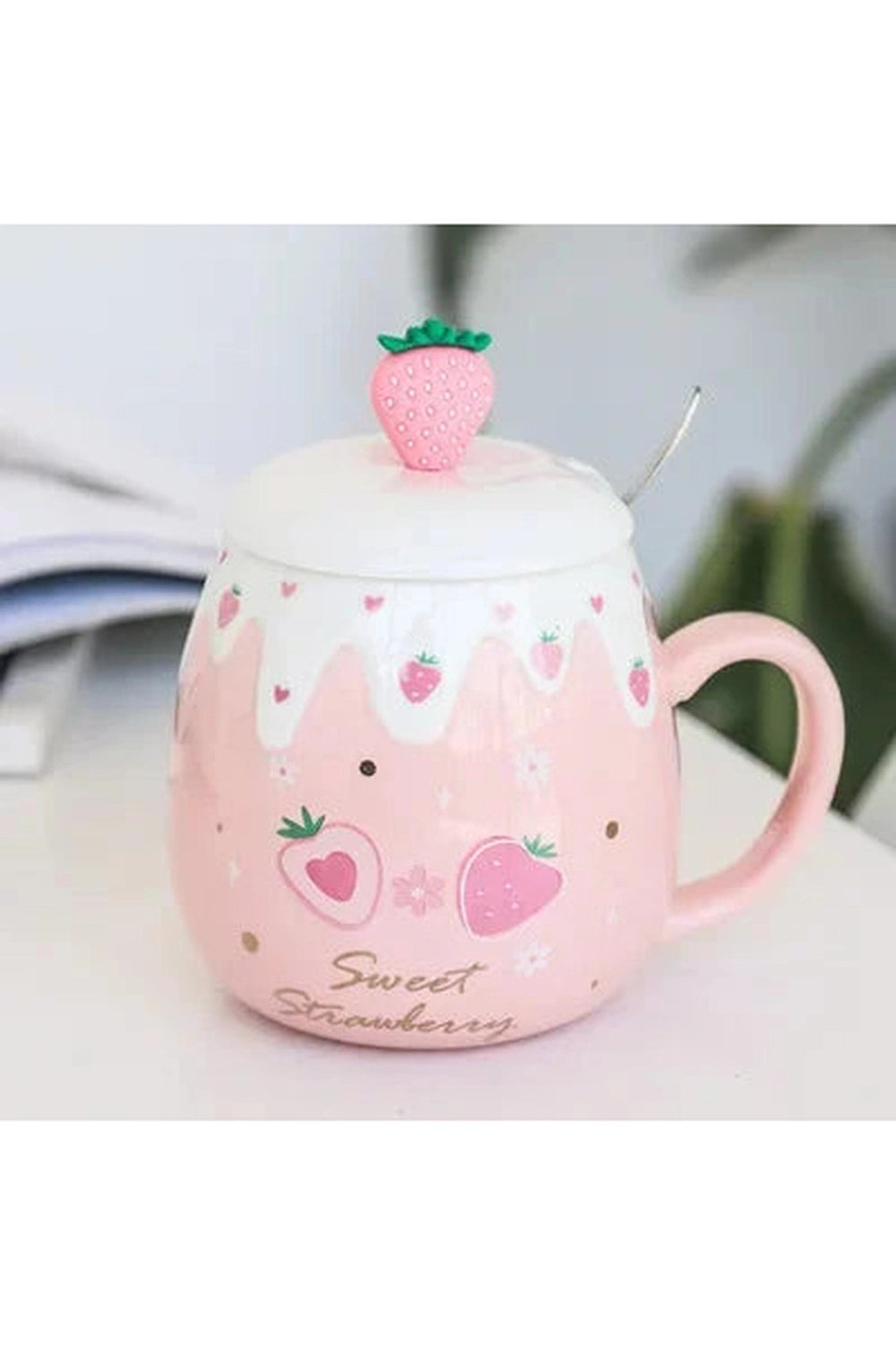 Strawberry Lid Breakfast Mug