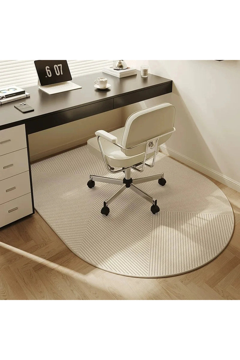 Tranquil Workspace Oval Rug