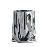 Silver Mirage Crumpled Vase