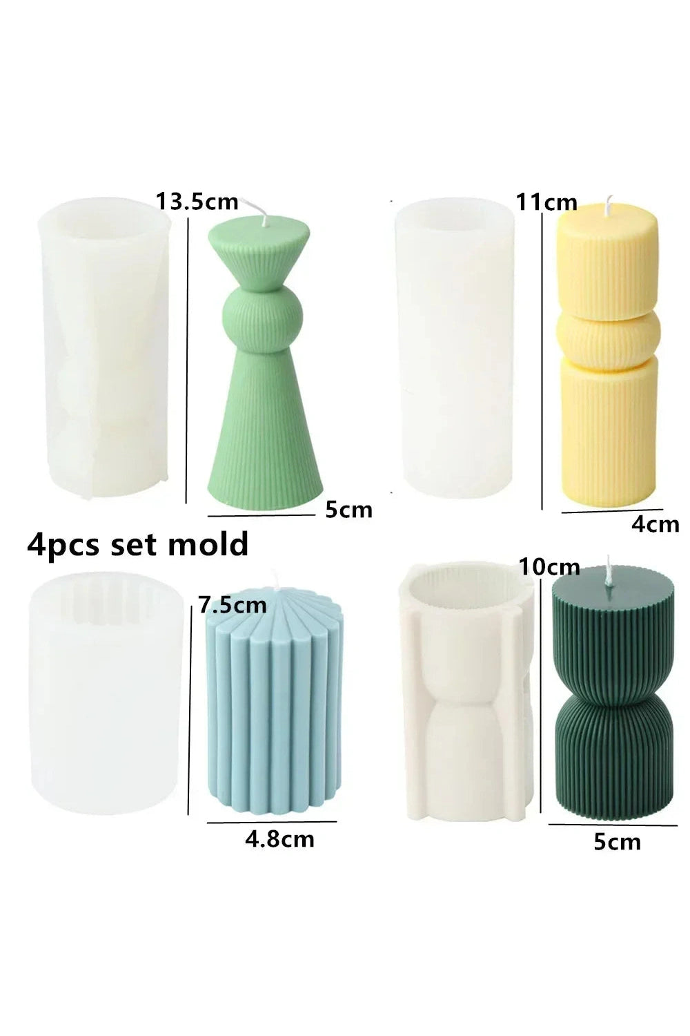 Bubble Groove Candle Mold Set