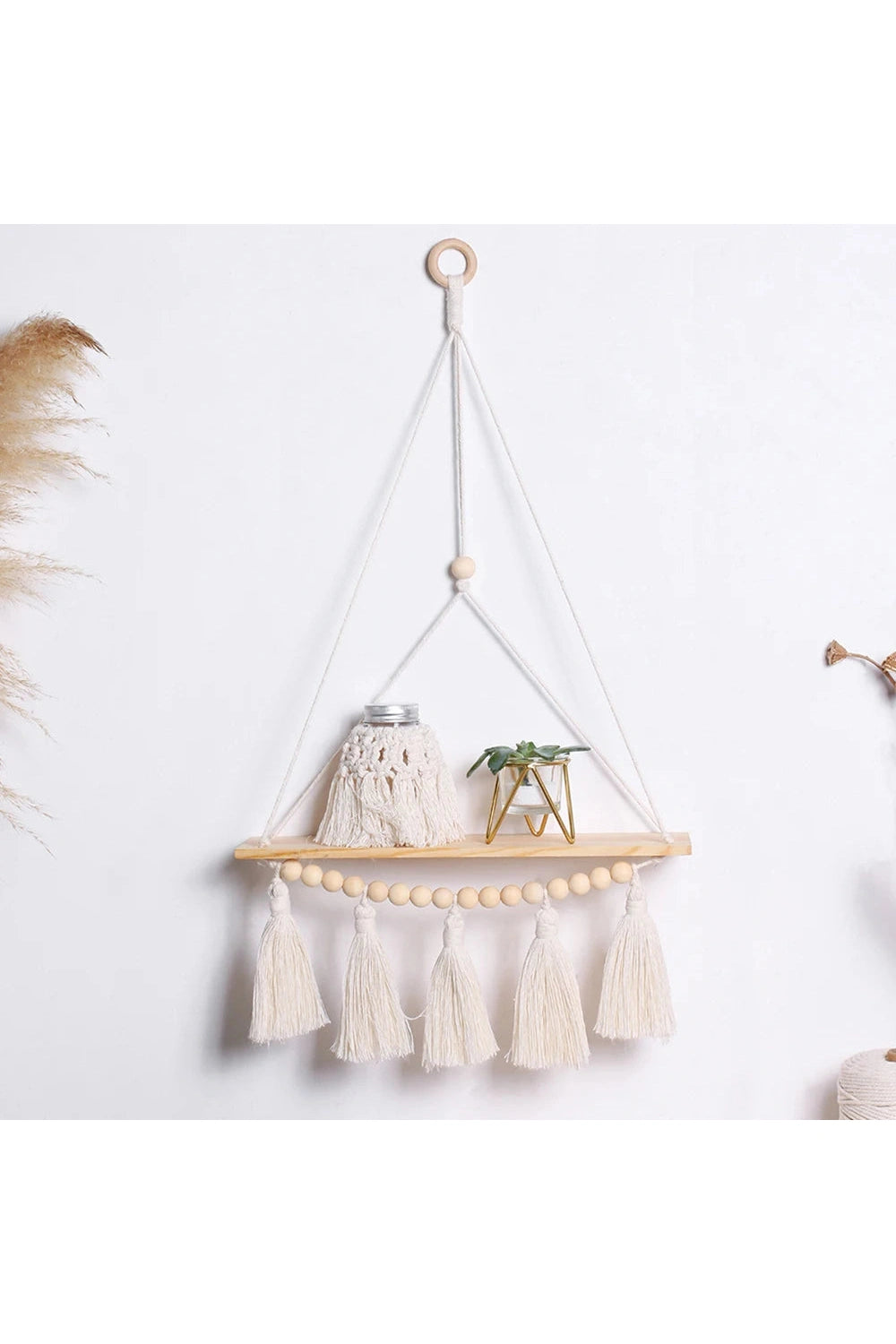 Macrame Wall Hanging Shelf Tassel