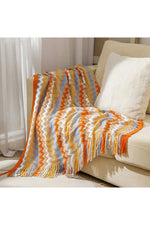 Fall Decor Cozy Chevron Knit Blankets