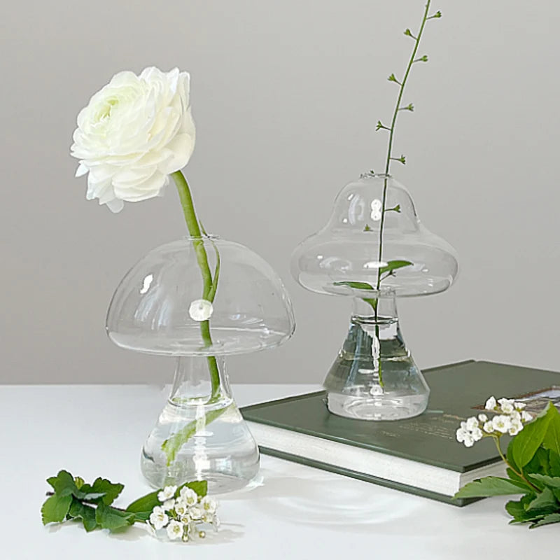 Whimsical Mushroom Glass Vases