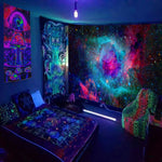 Psychedelic Mushroom Glow Tapestry