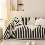 Modern Geometric Black and White Sofa Cover