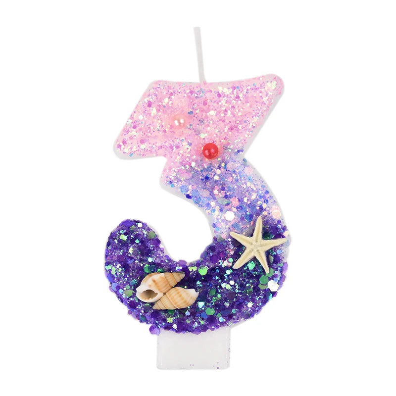 Fairycore Mermaid Sparkle Number Candles