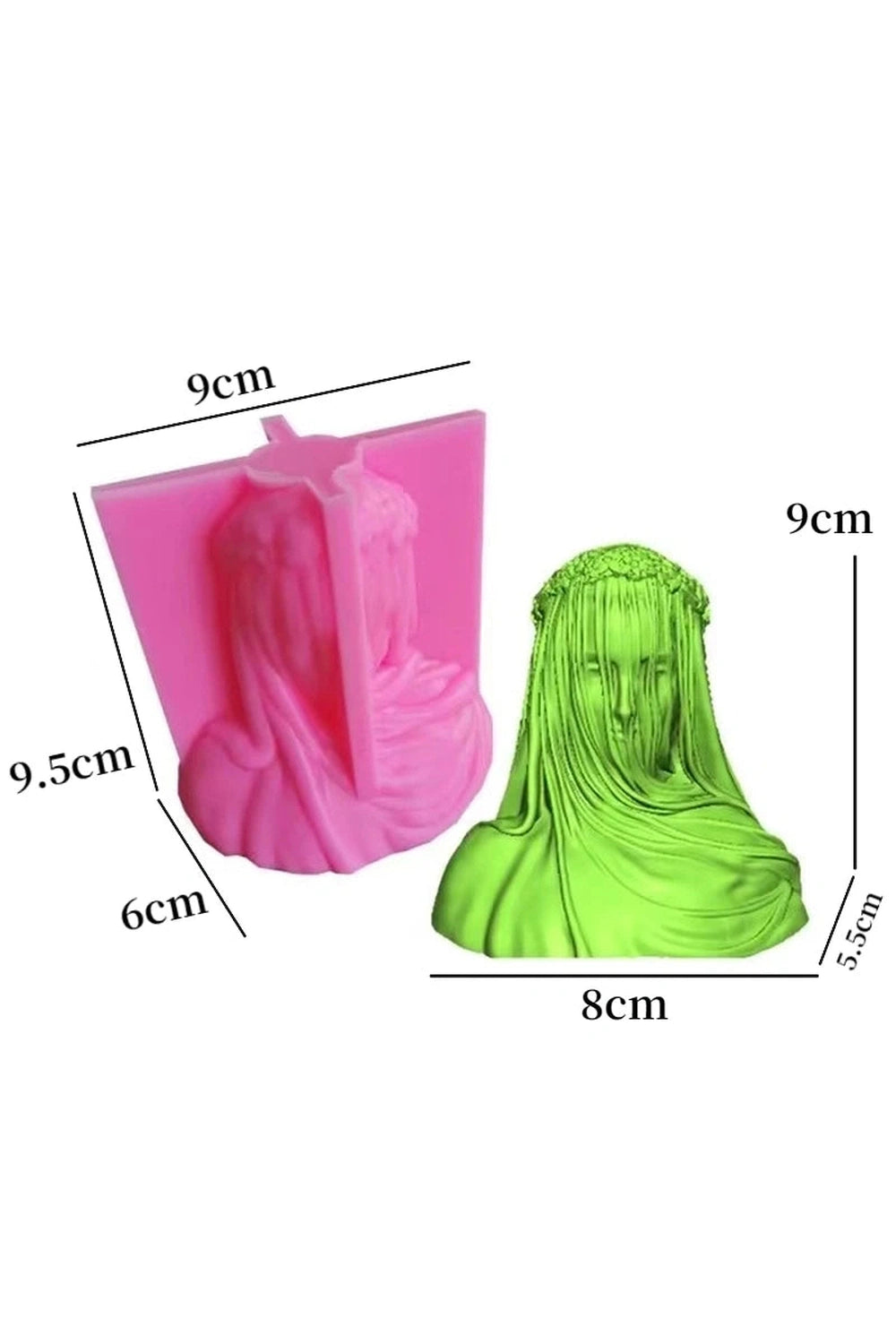 Lady Portrait Sculpture Candle Mold DIY