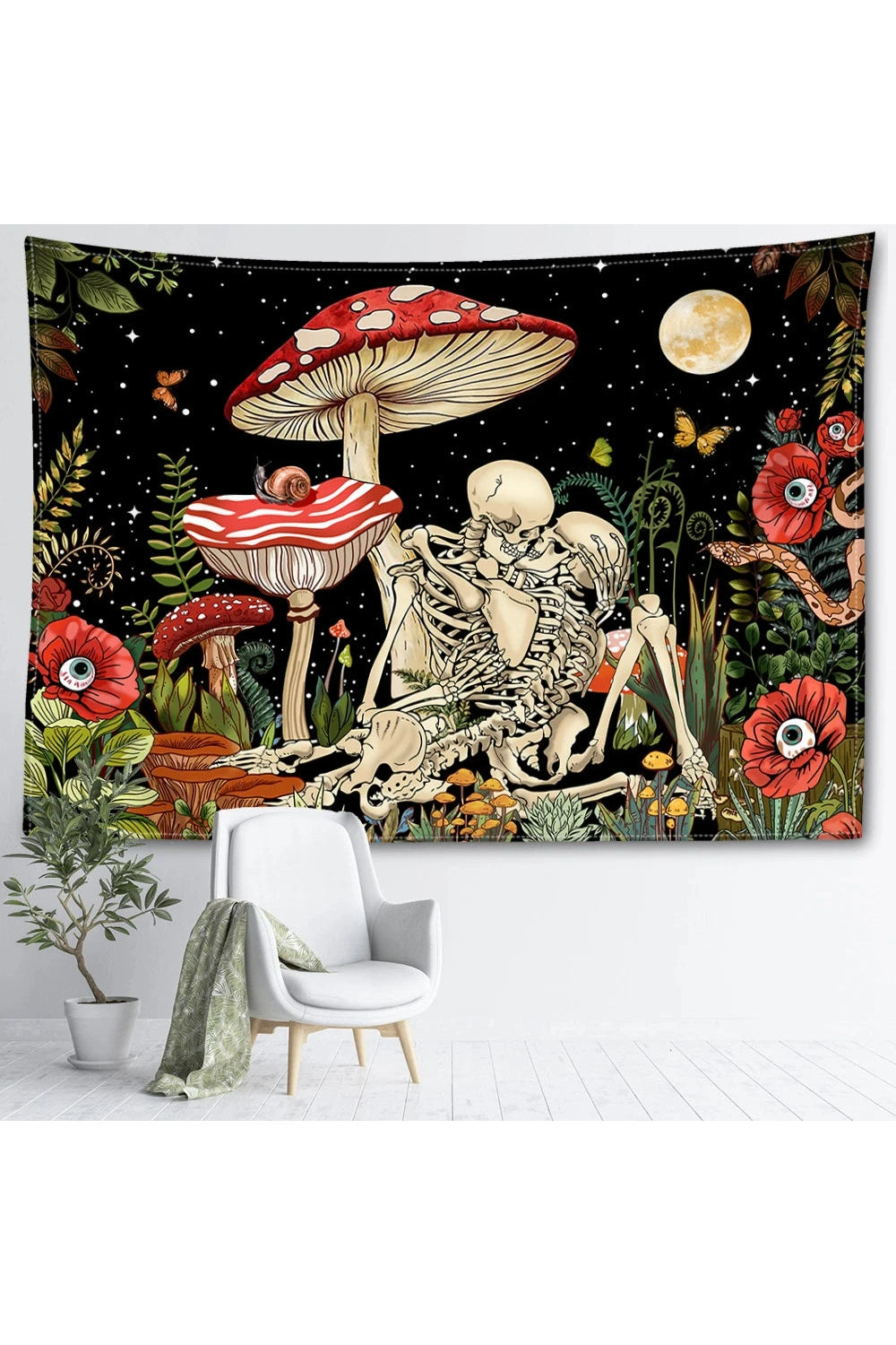 Midnight Forest Skeleton Tapestry