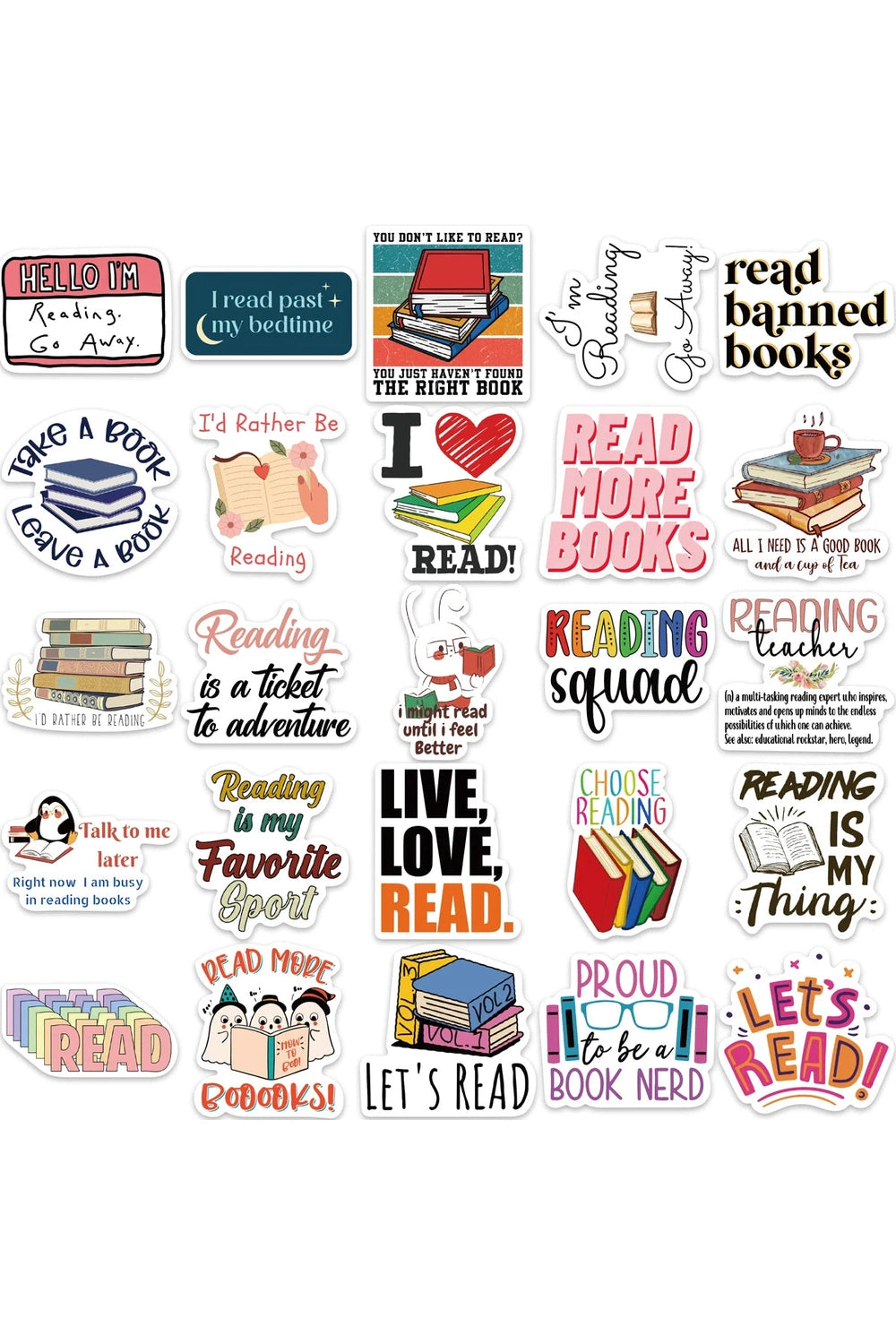 Vintage Reading Scrapbooking Stickers