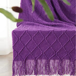 Cozy Purple Diamond Knit Blanket