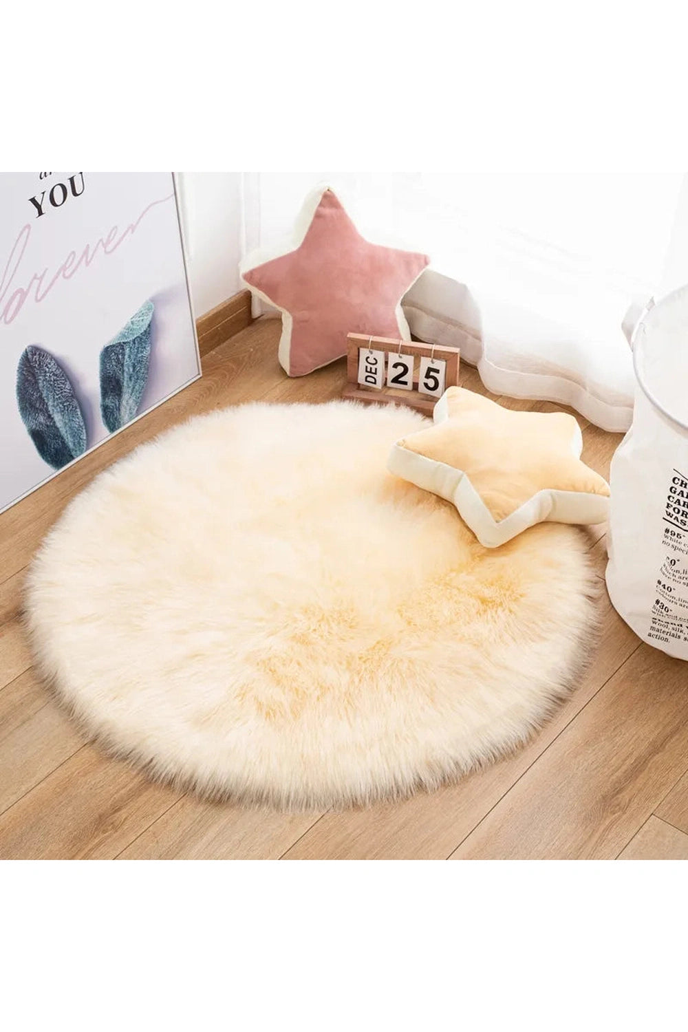 Fluffy Pink Floor Rug