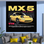 Neon JDM Car Tapestry