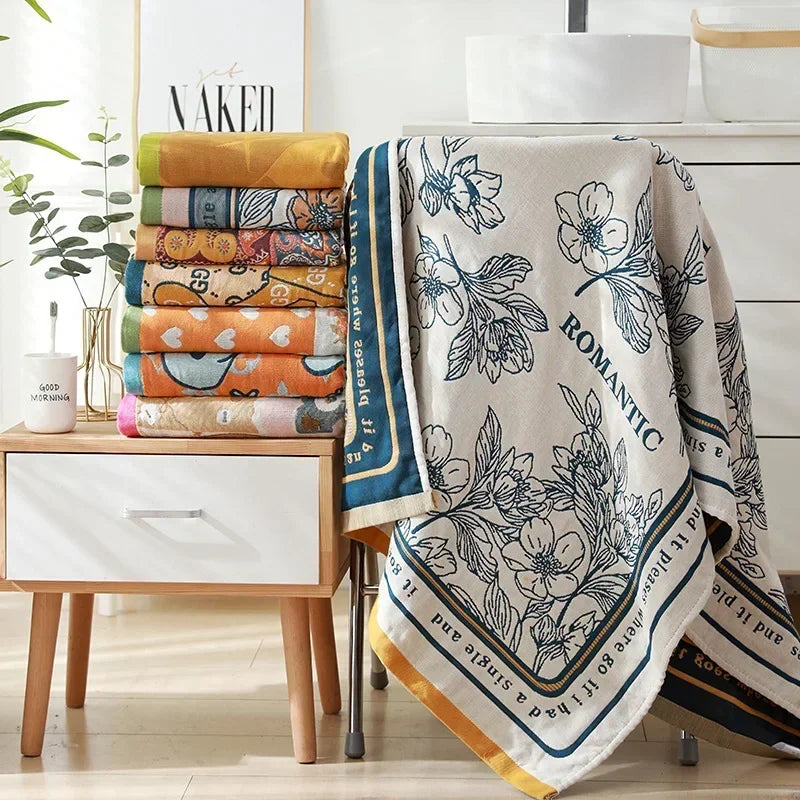 Romantic Botanical Print Blanket