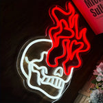 Skeleton Skull Fire Neon