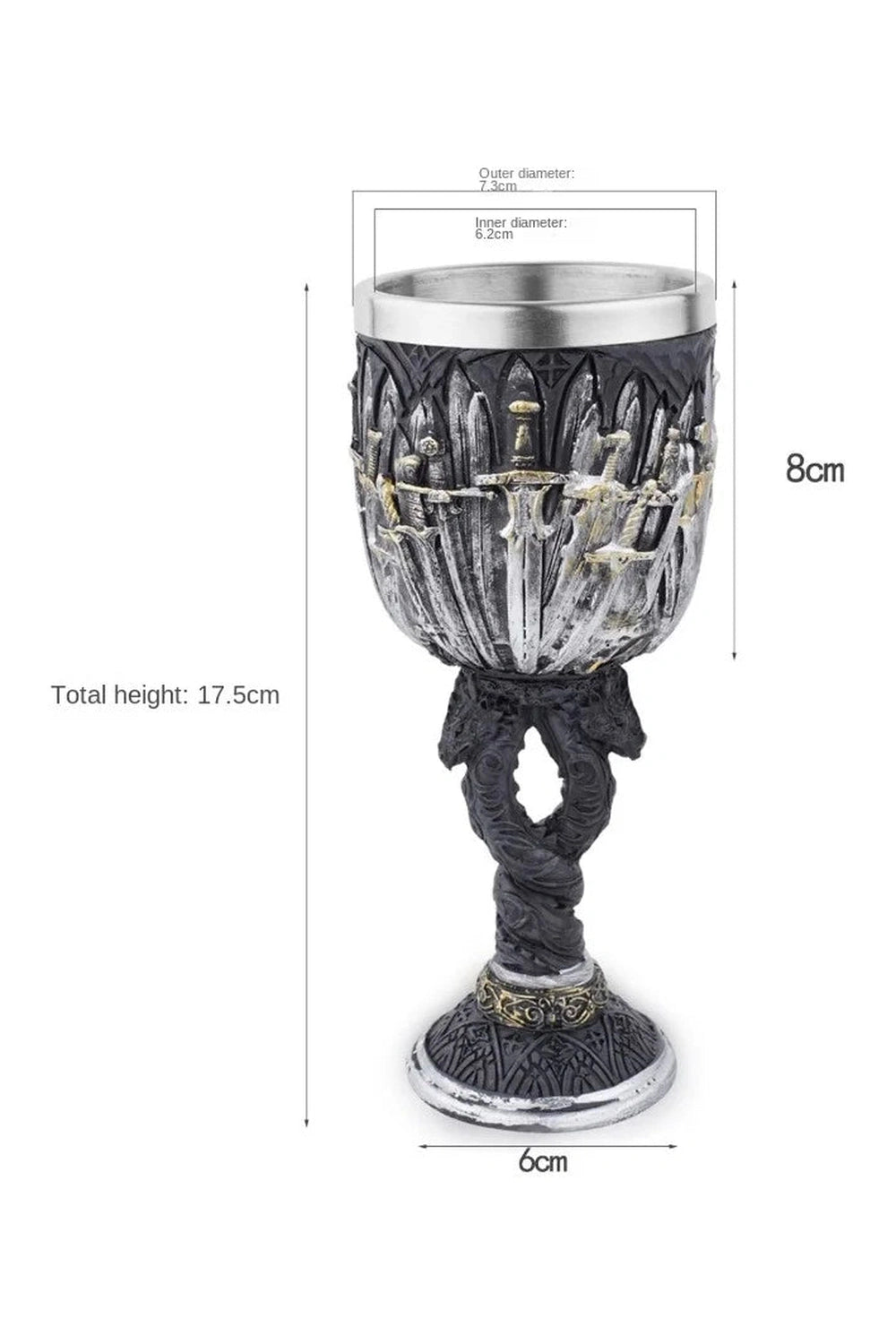 Medieval Sword Chalice Goblet