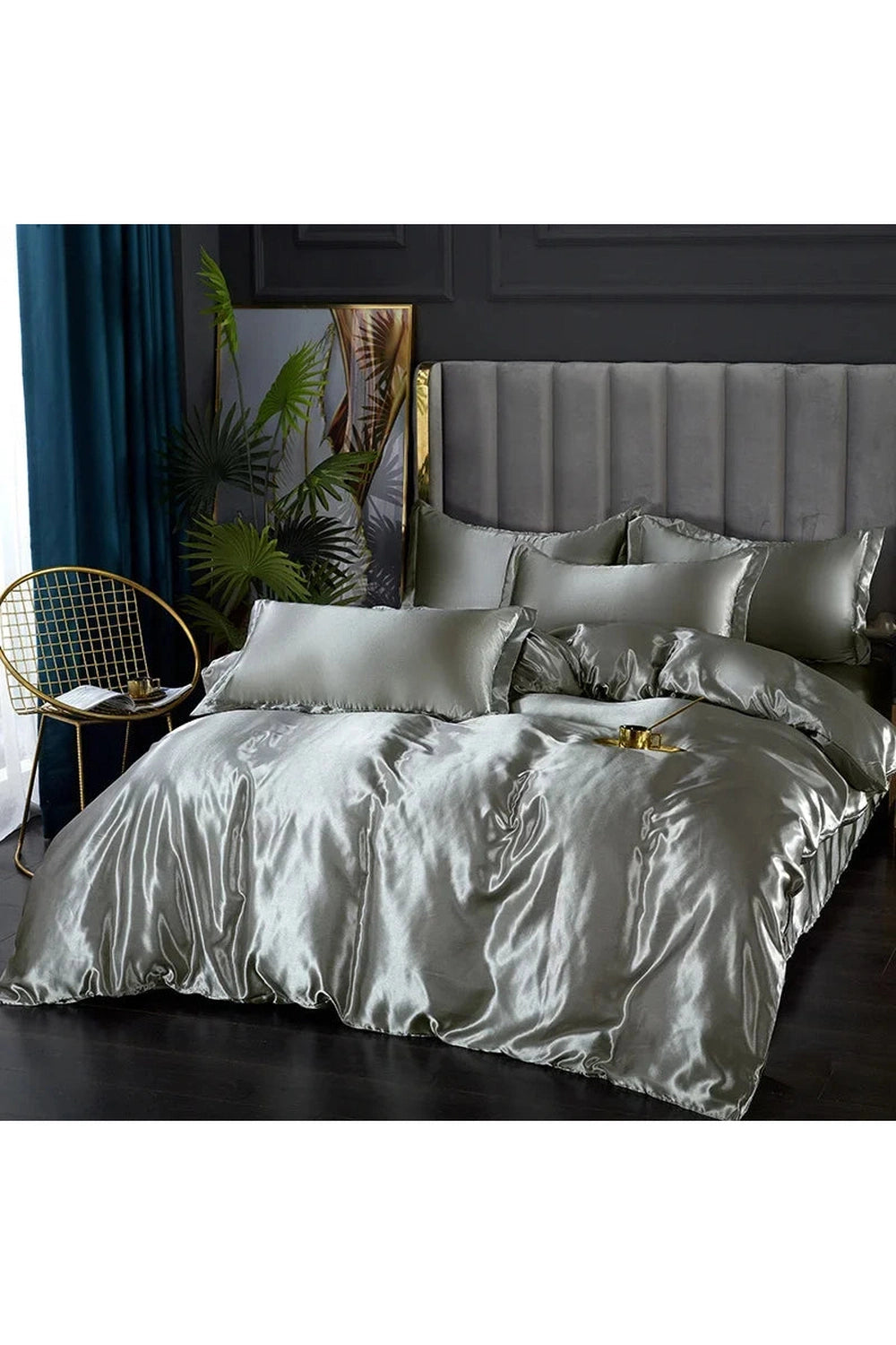 Satin Deluxe Solid Bedding Set