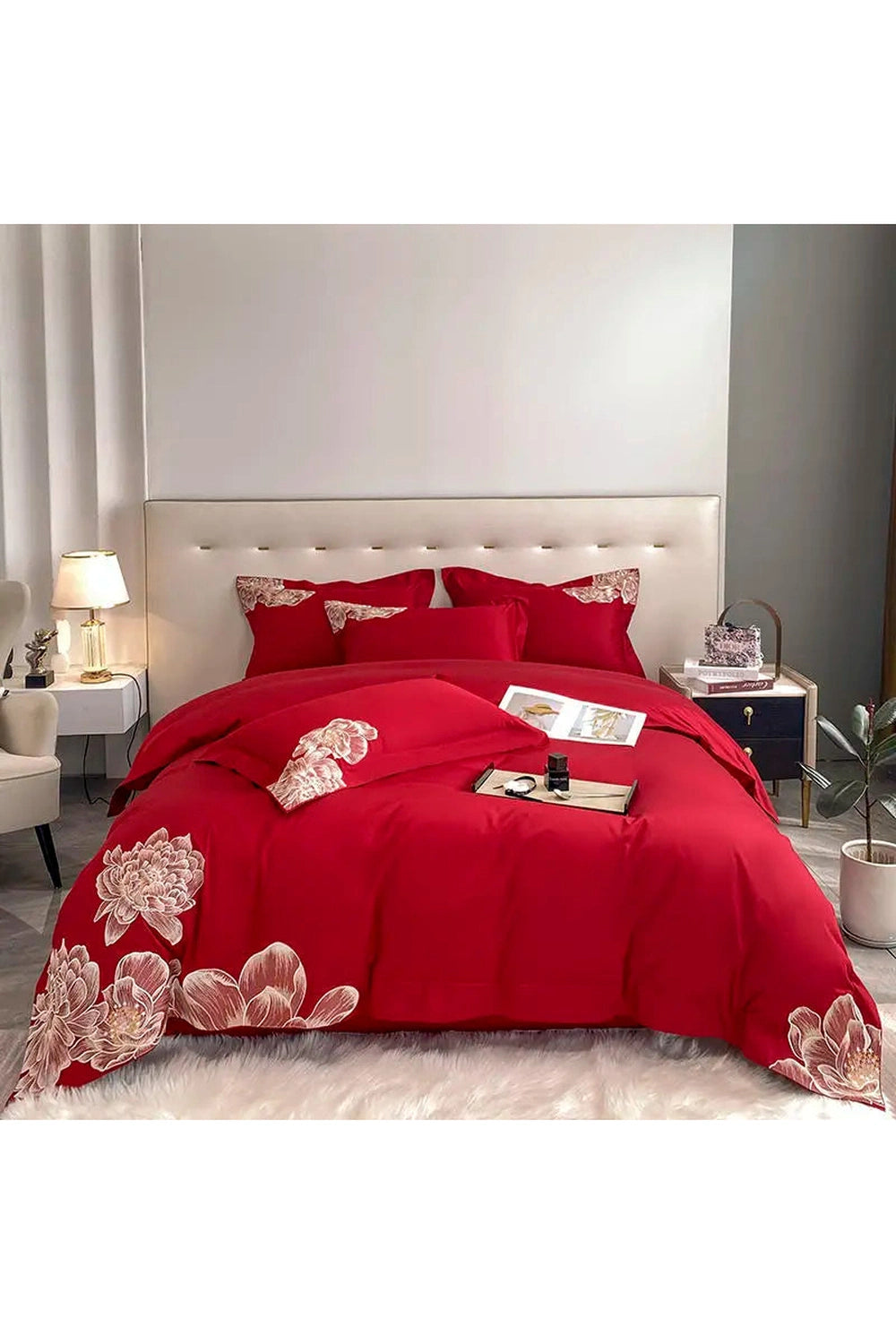 Floral Embroidery Bedding Set