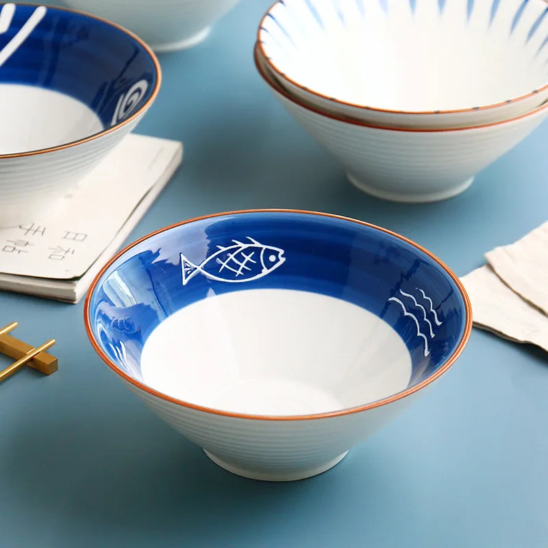 Japanese Floral Porcelain Bowl Set