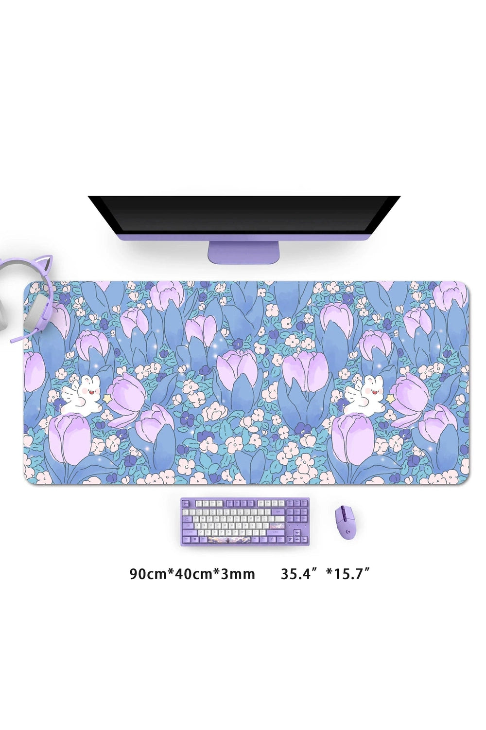 Purple Tulips Deskmat