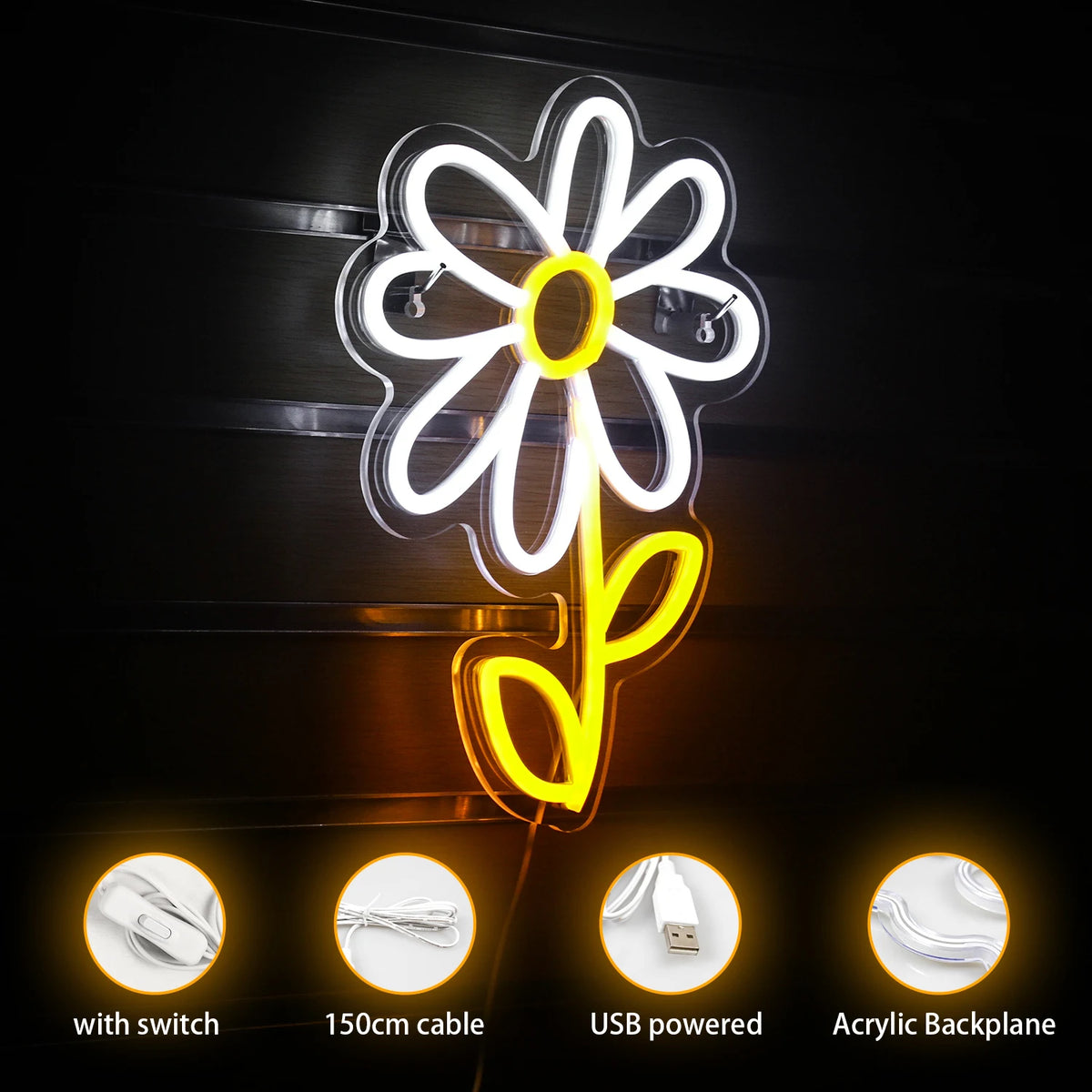 Neon Daisy Glow Sign