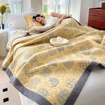 Sunny Forest Folk Quilted Blanket