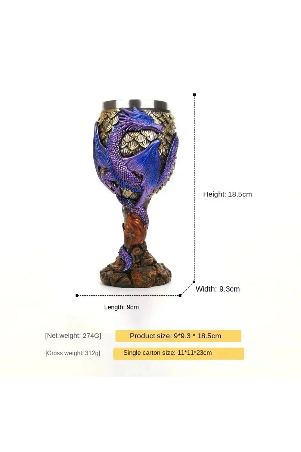 Dragon Resin Beer Goblet Cup