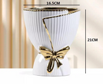 Coquette Golden Ribbon Chic Vase