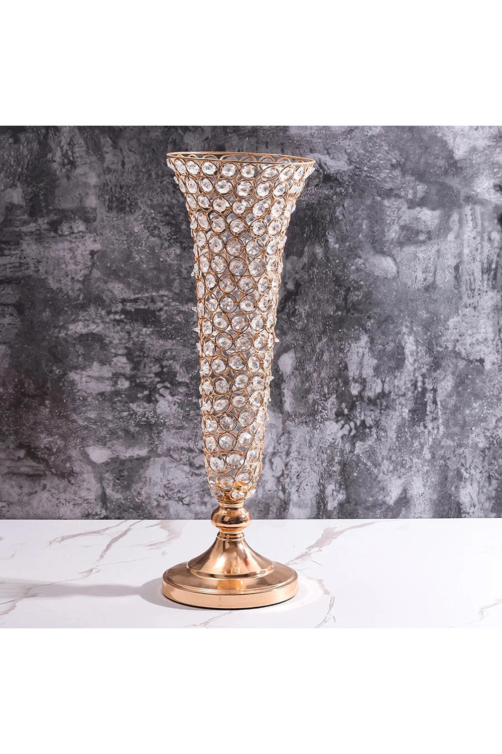 Crystal Gold Floral Vase